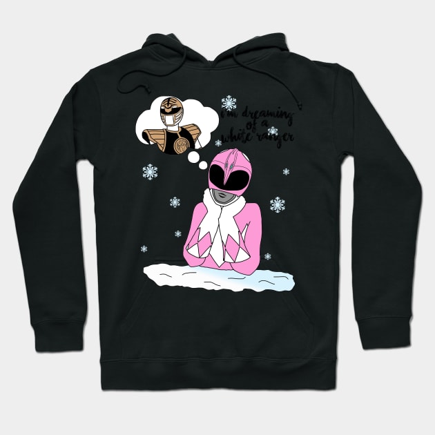 Power Rangers "Dreaming of a White Ranger" Design Hoodie by SimplePeteDoodles